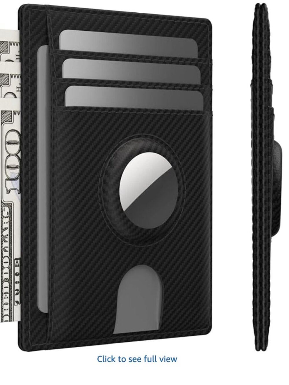 typecase Slim Minimalist Airtag Card Wallet - Carbon Fiber Black